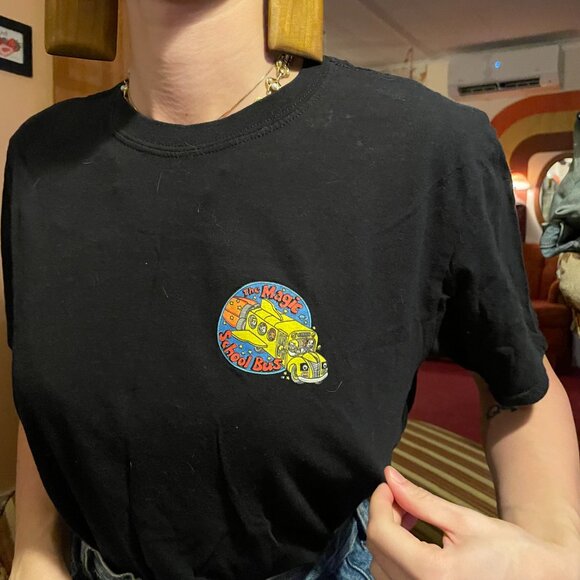Black double graphic Magic school bus short sleeved shirt! - Picture 7 of 13